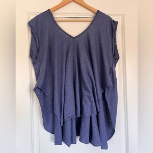 NWOT - We The Free - Free People size XS Solstice oversized Tee - Blue
